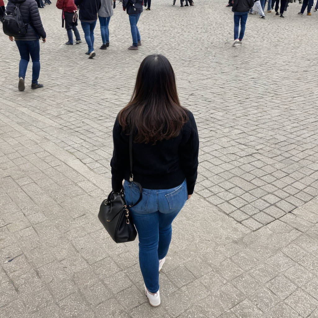images from above angle of a woman in public11