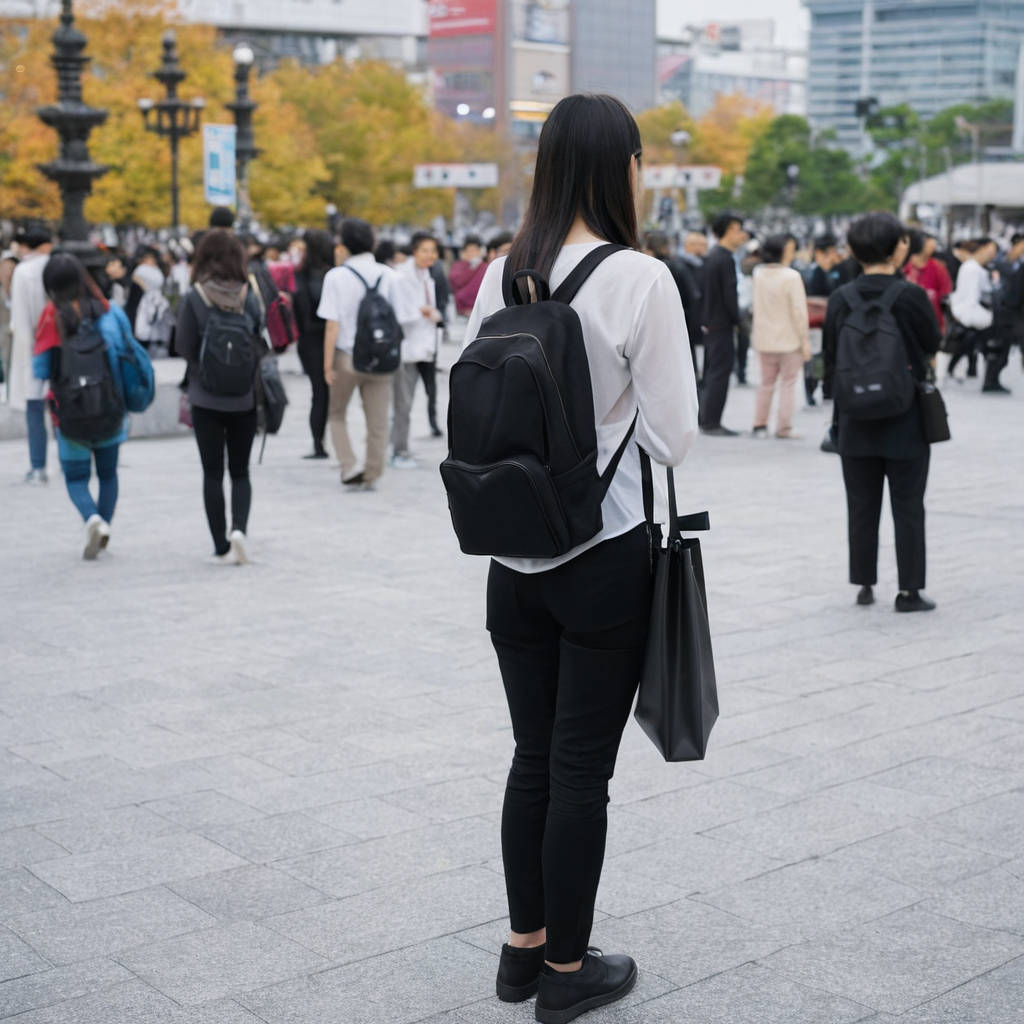 images from above angle of a woman in public8