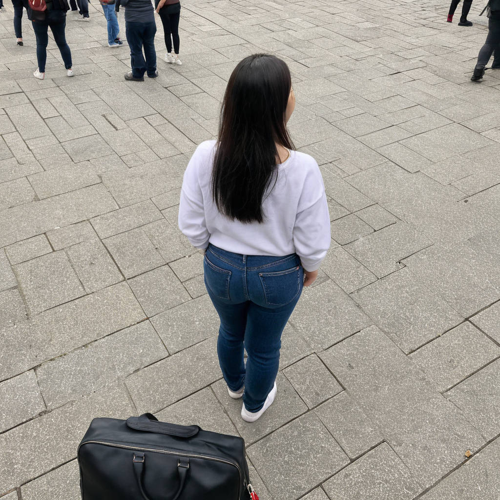 images from above angle of a woman in public7
