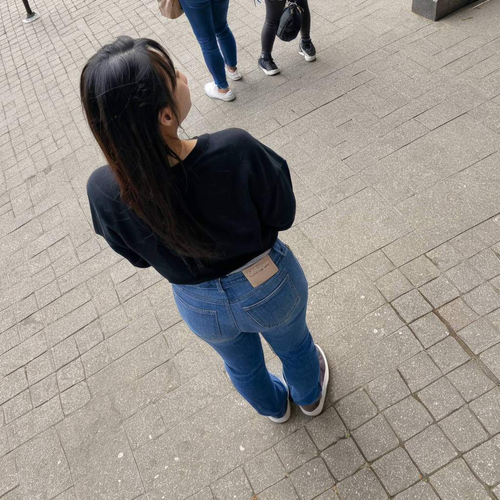 images from above angle of a woman in public4