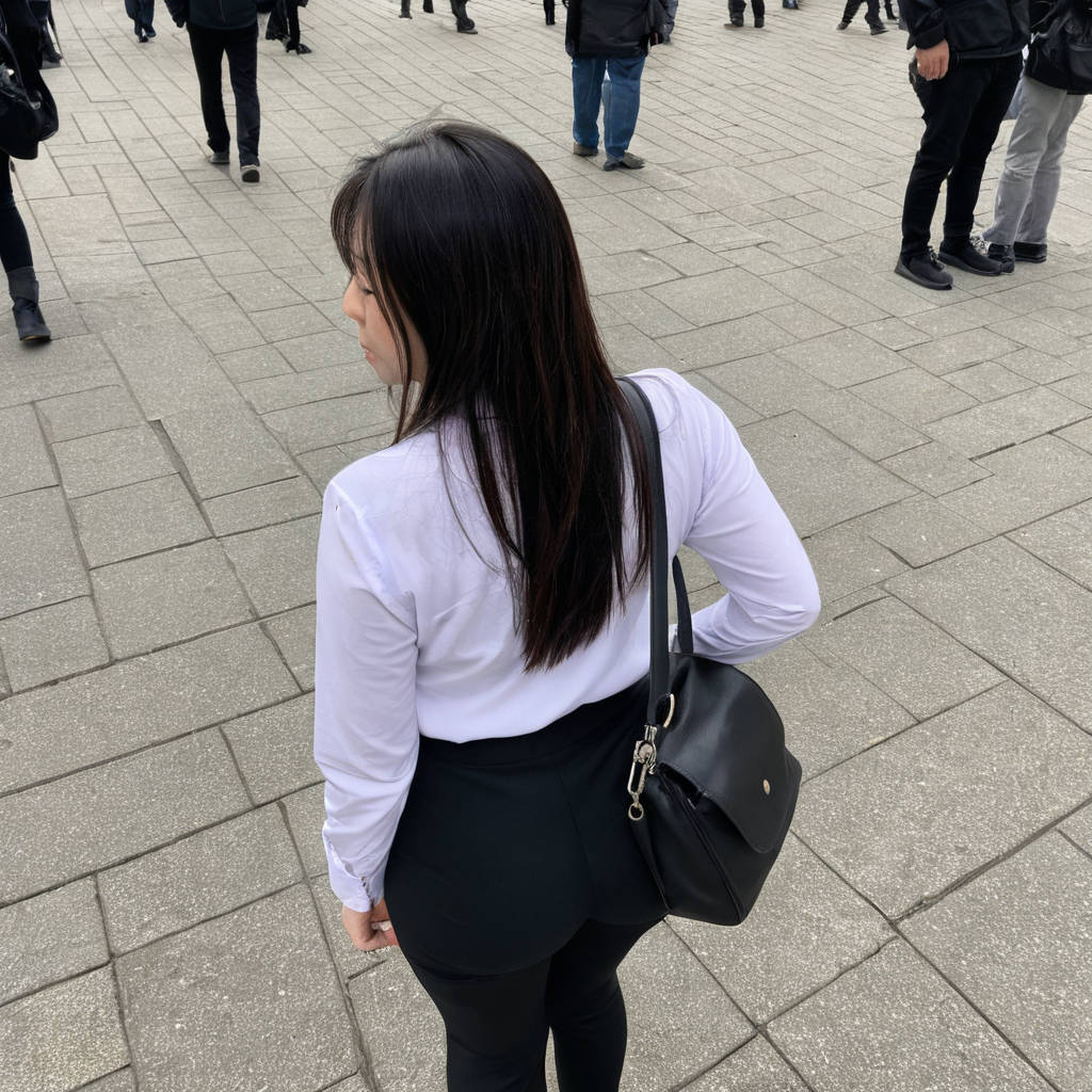 images from above angle of a woman in public1