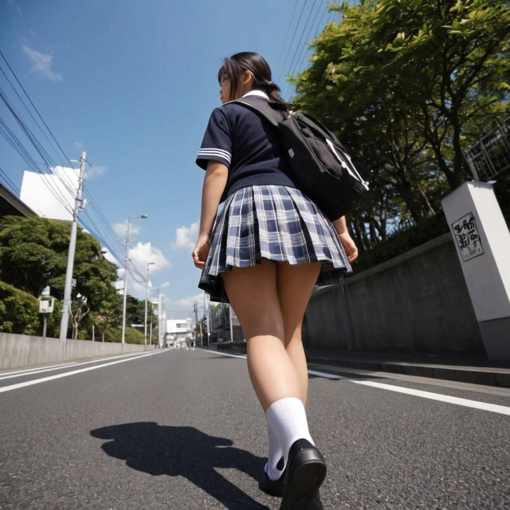 街中のJKをこっそり街撮り風画像9枚目