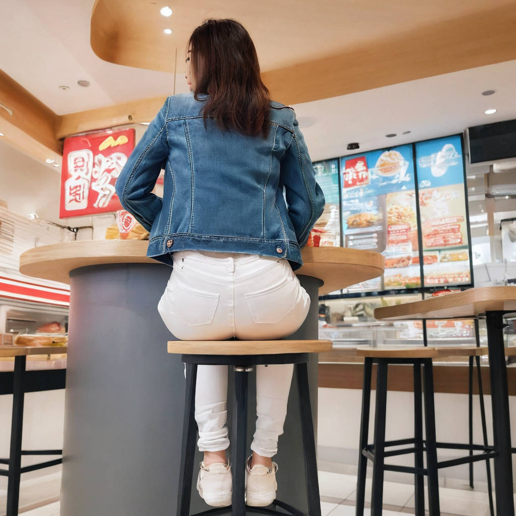 フードコートで休憩中の座り尻画像4