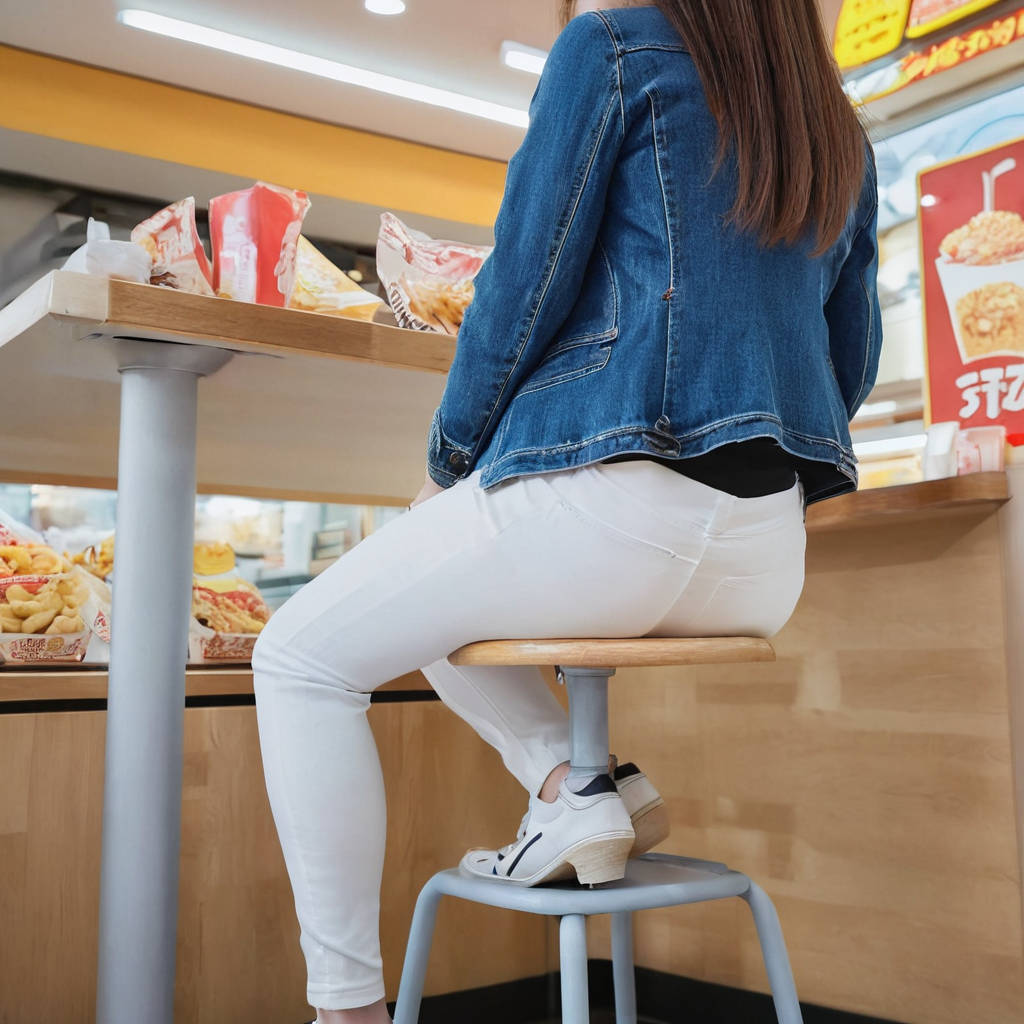 フードコートで休憩中の座り尻画像3