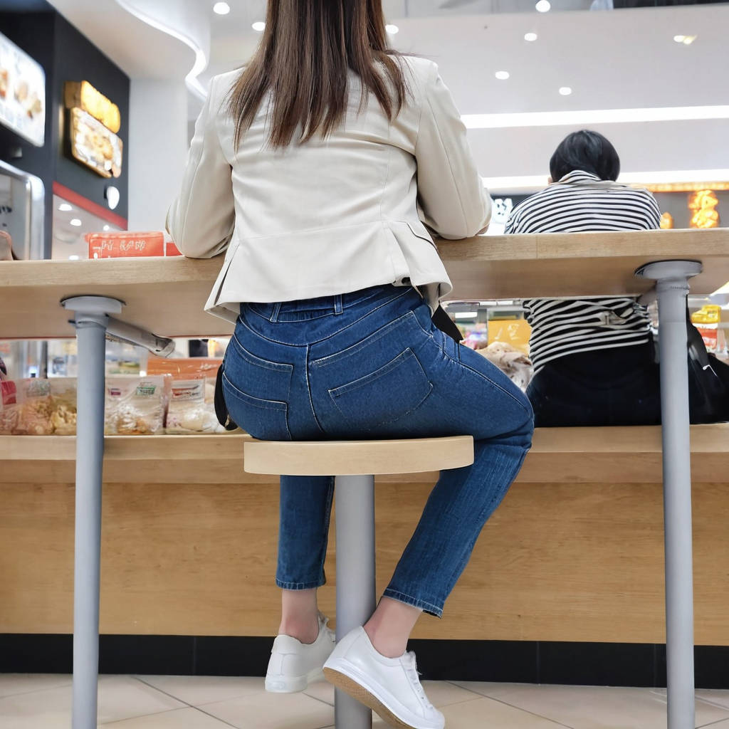 フードコートで休憩中の座り尻画像1