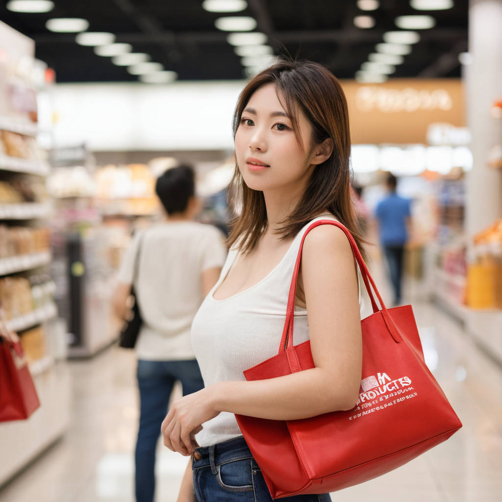 まん丸大きなおっぱいの買い物中のお姉さん街撮り画像2