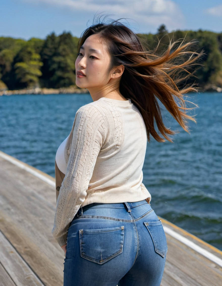 むっちりワガママボディの爆乳ジーンズエロお姉さん13