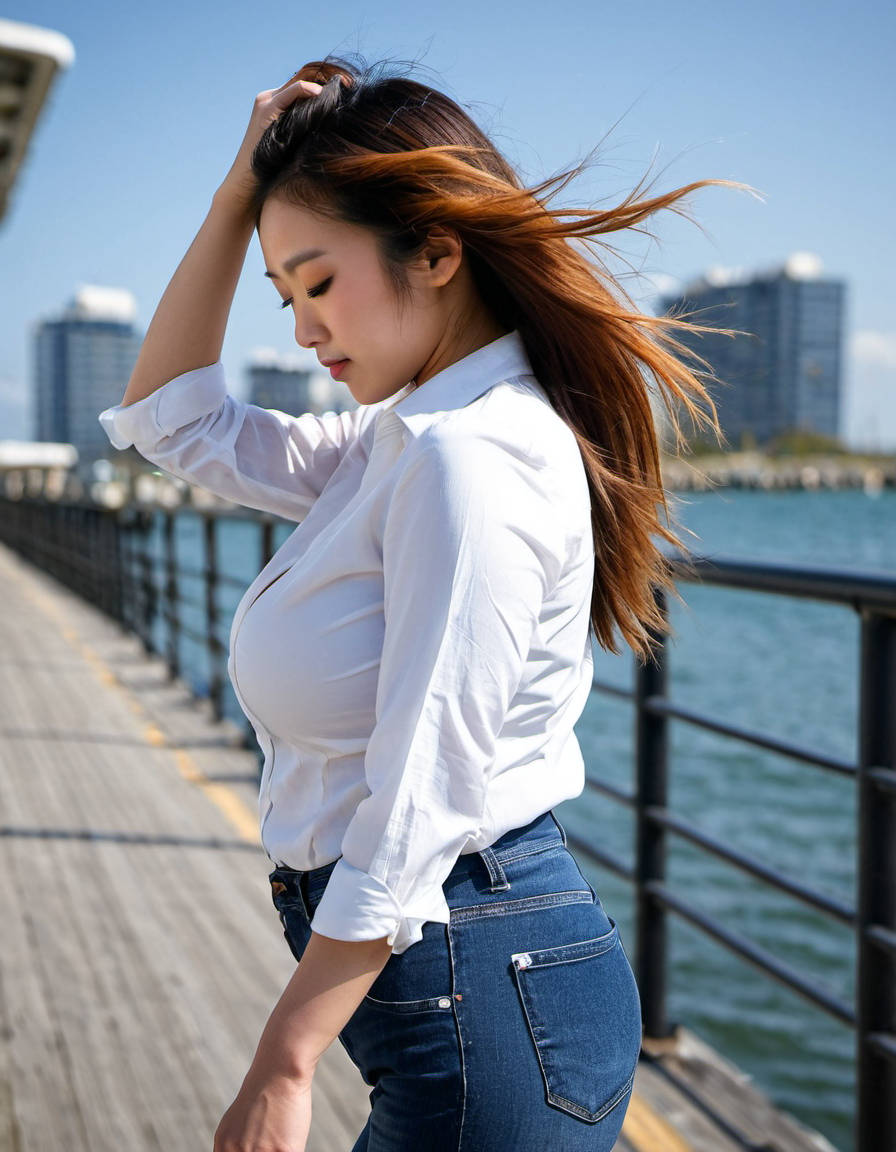 むっちりワガママボディの爆乳ジーンズエロお姉さん10