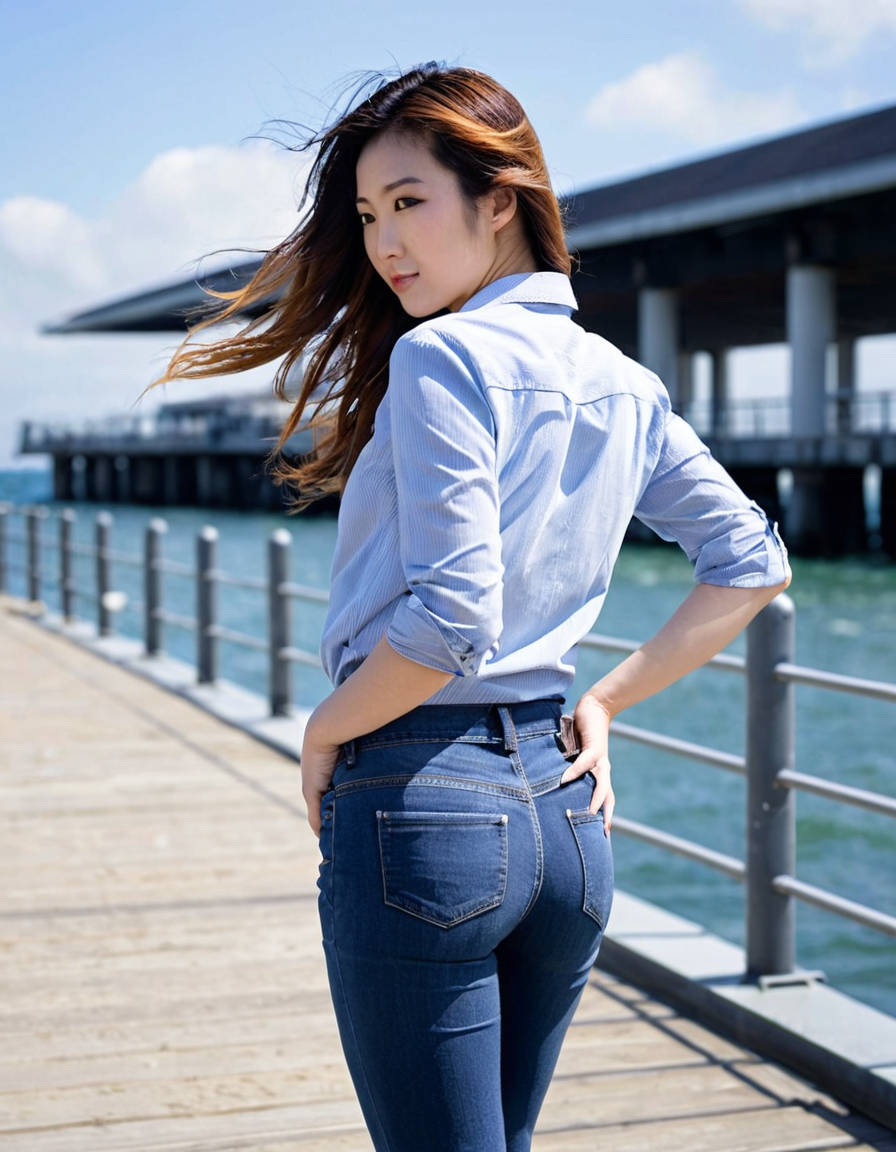 むっちりワガママボディの爆乳ジーンズエロお姉さん5