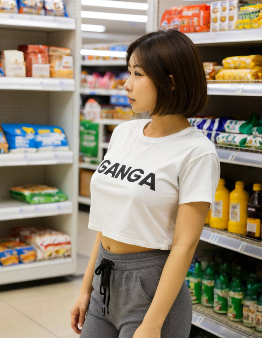 Hot boobs images of a woman going to shopping at night20