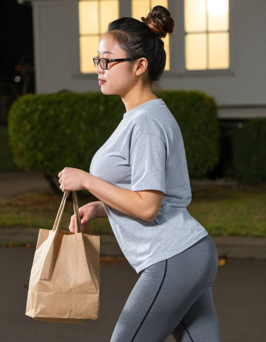 Hot boobs images of a woman going to shopping at night12