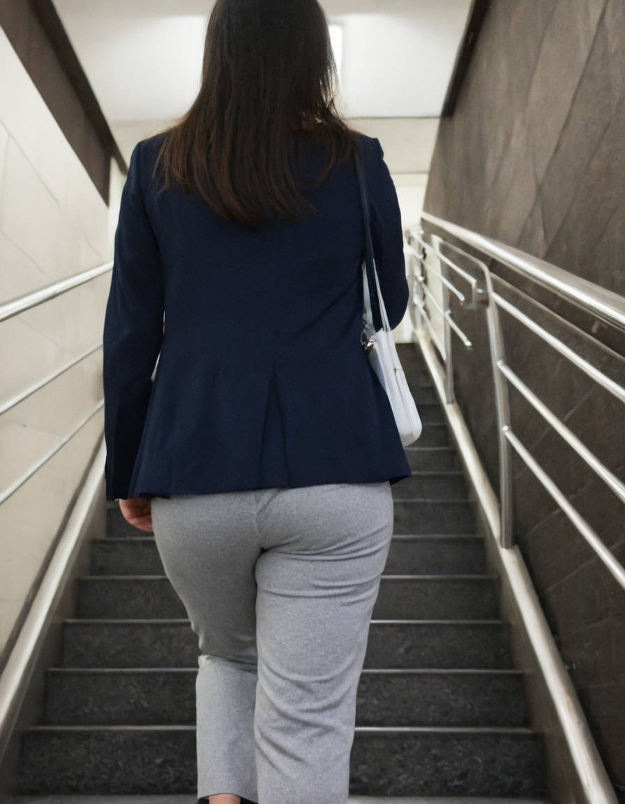 階段で前にあるお尻を眺めた時のお尻画像11