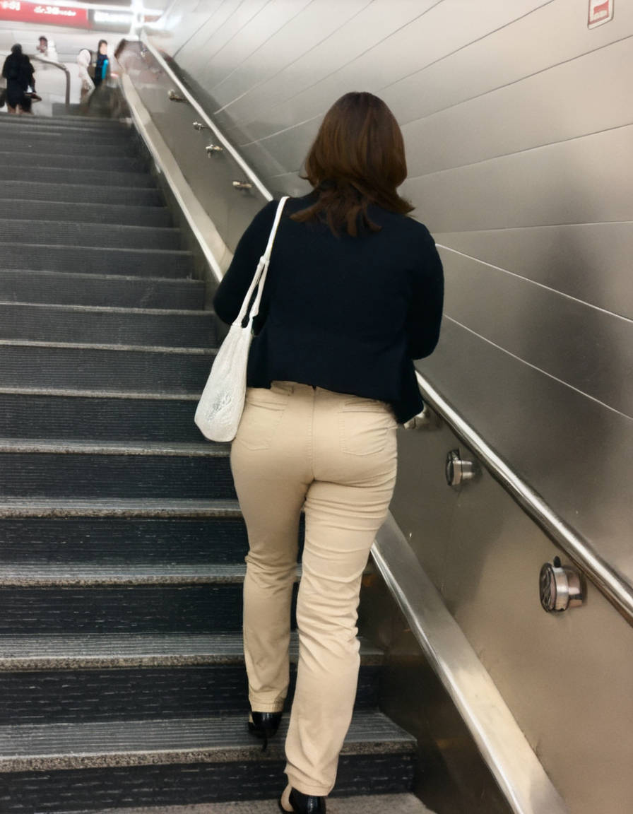 階段で前にあるお尻を眺めた時のお尻画像23