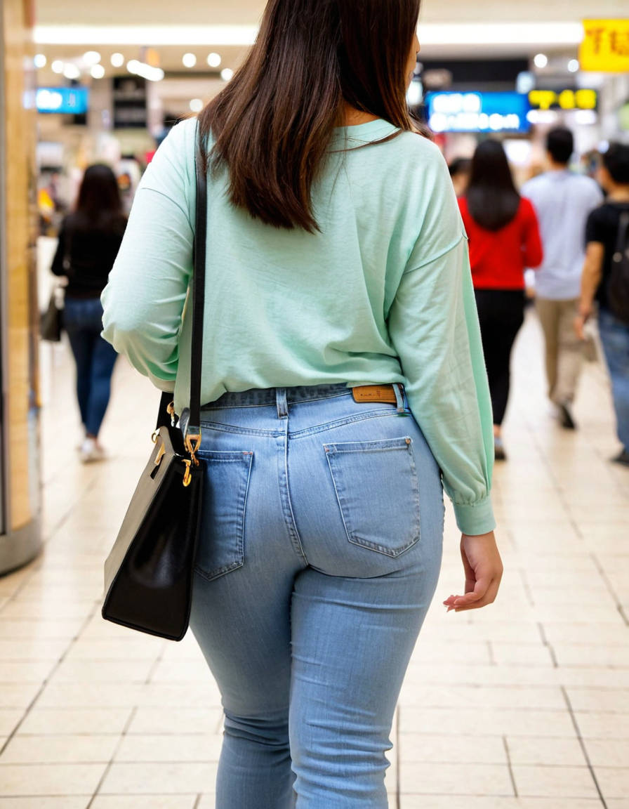 街中で見かけたジーンズ姿がよく似合うデカ尻お姉さんのAI画像6