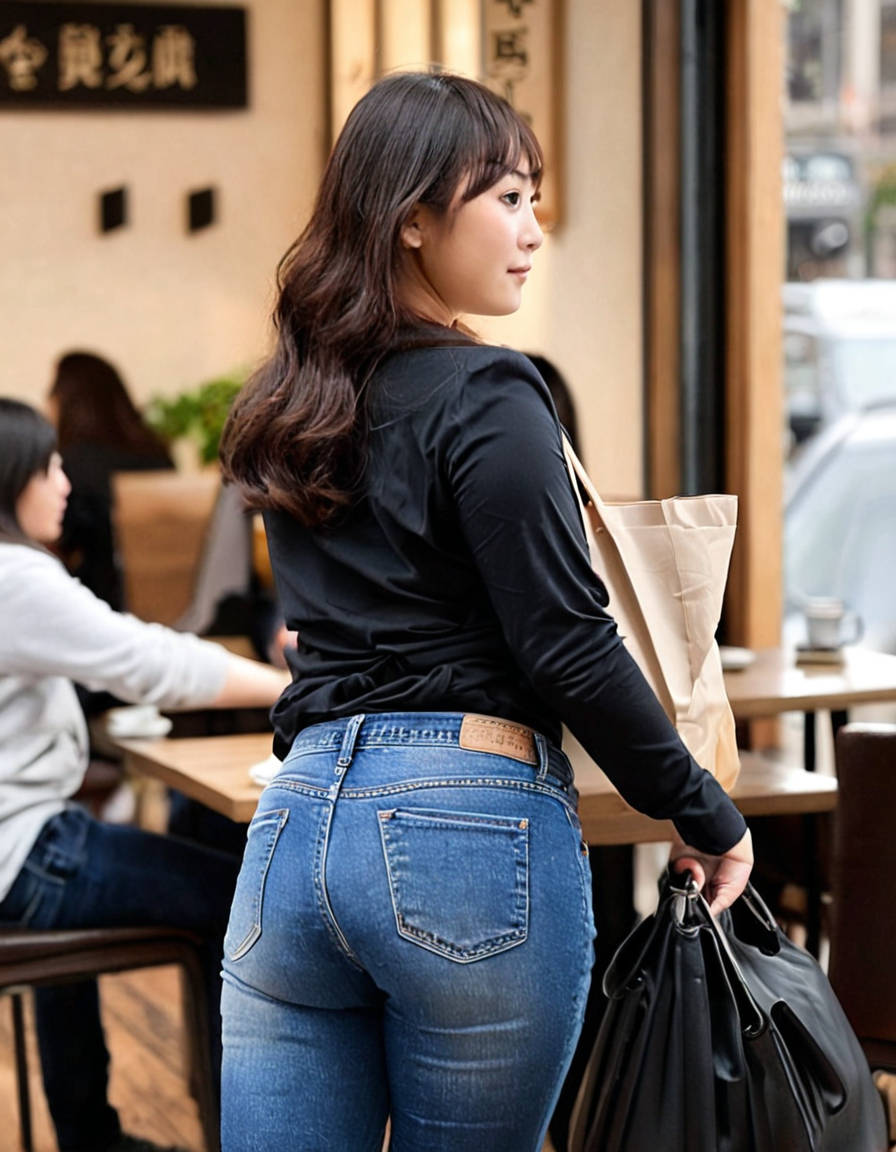 とりあえずジーンズ着衣の街撮りデカ尻画像1