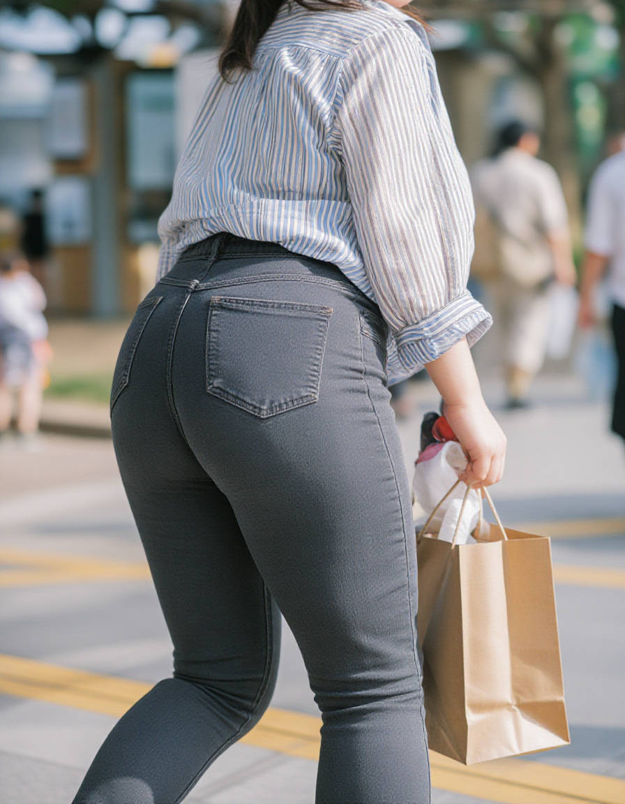 AI generated images showing two women's round, large, and tight-fitting buttocks side by side23