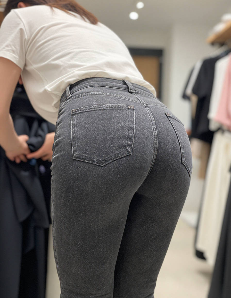 アパレルショップでお仕事中お姉さんのピタパンデカお尻画像20