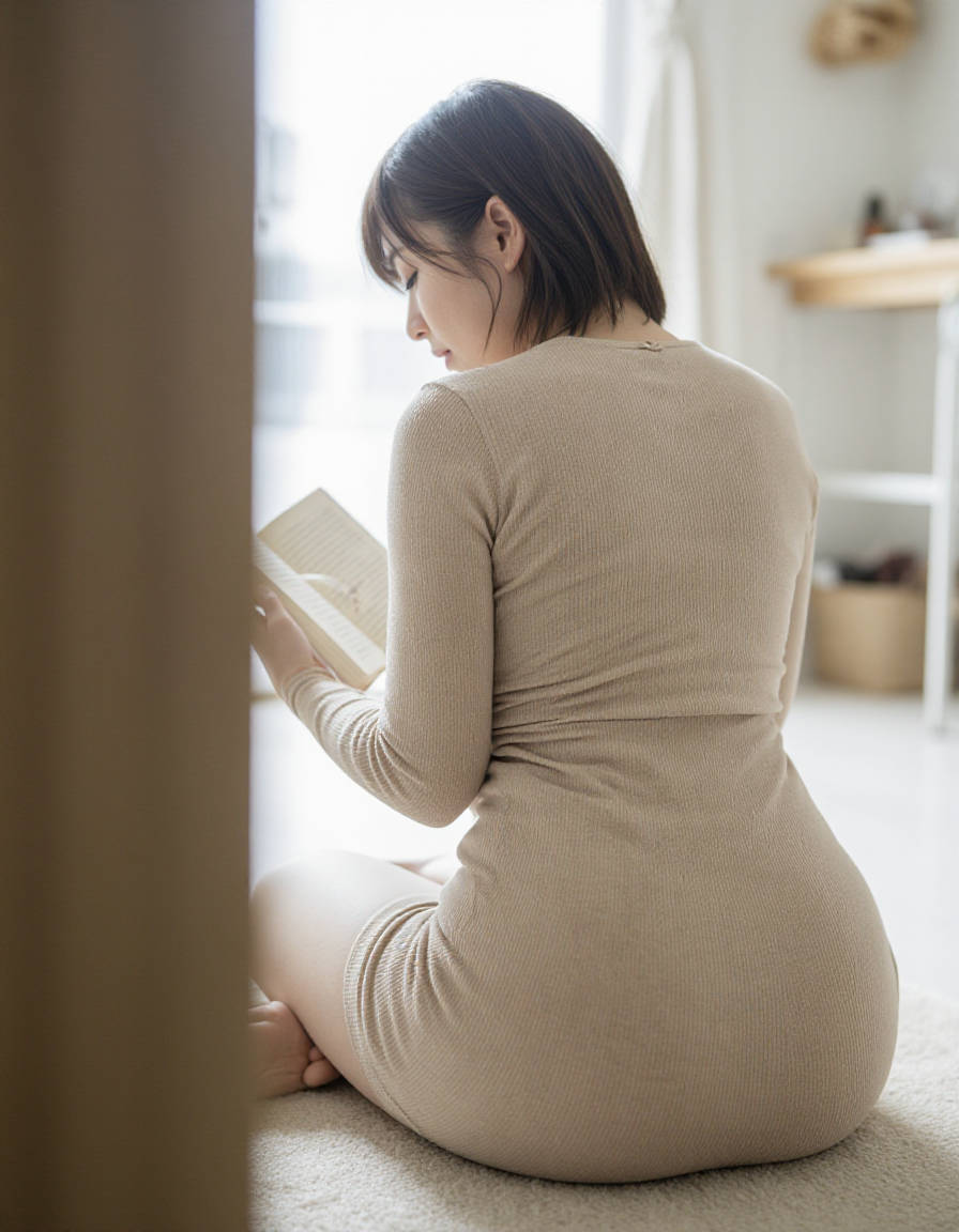 部屋でくつろぐムチムチボディと柔らかそうな桃尻エロAI画像13