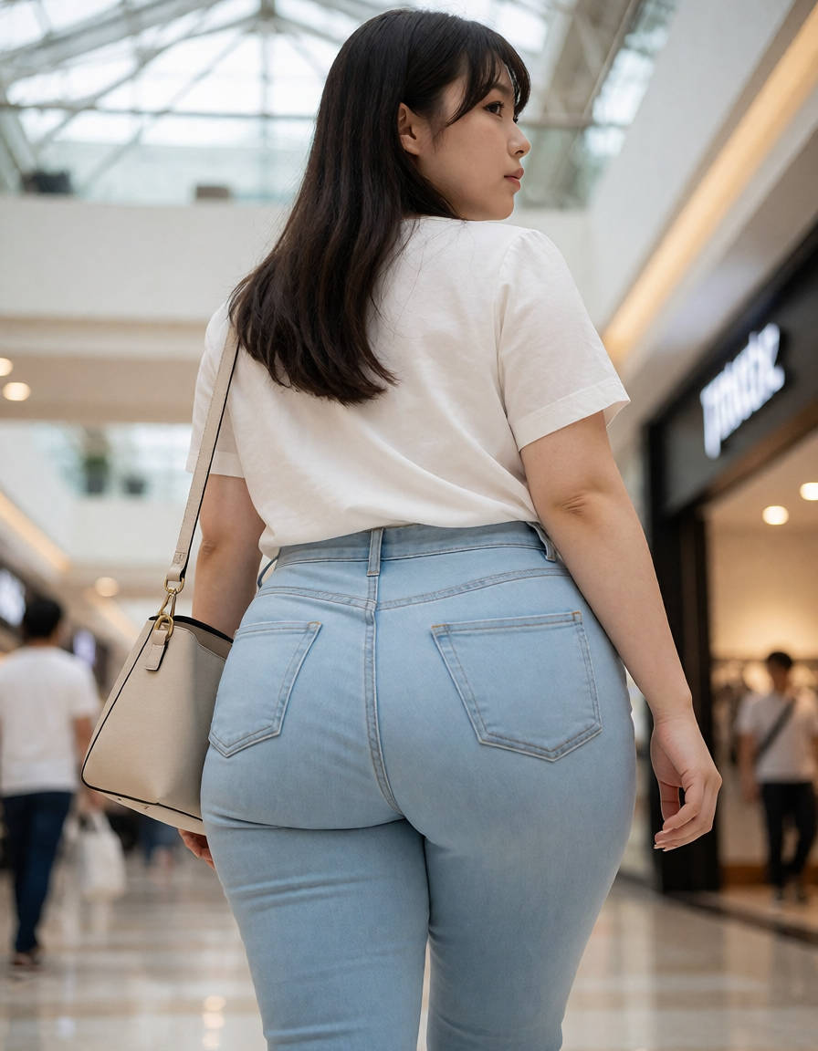 自然な感じで街中を歩くデカ尻お姉さんのお尻街撮りAI画像15