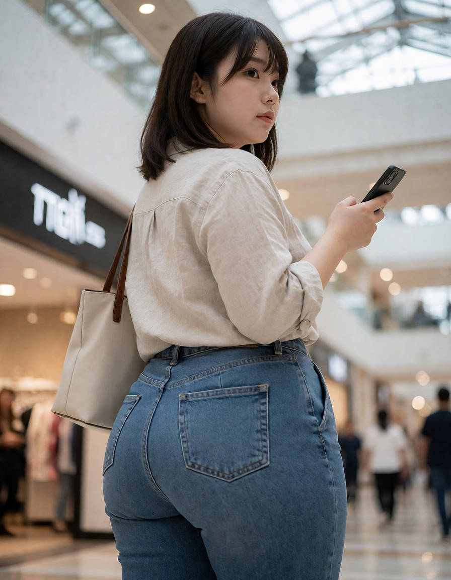 自然な感じで街中を歩くデカ尻お姉さんのお尻街撮りAI画像9