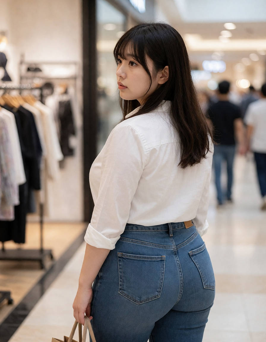 自然な感じで街中を歩くデカ尻お姉さんのお尻街撮りAI画像8