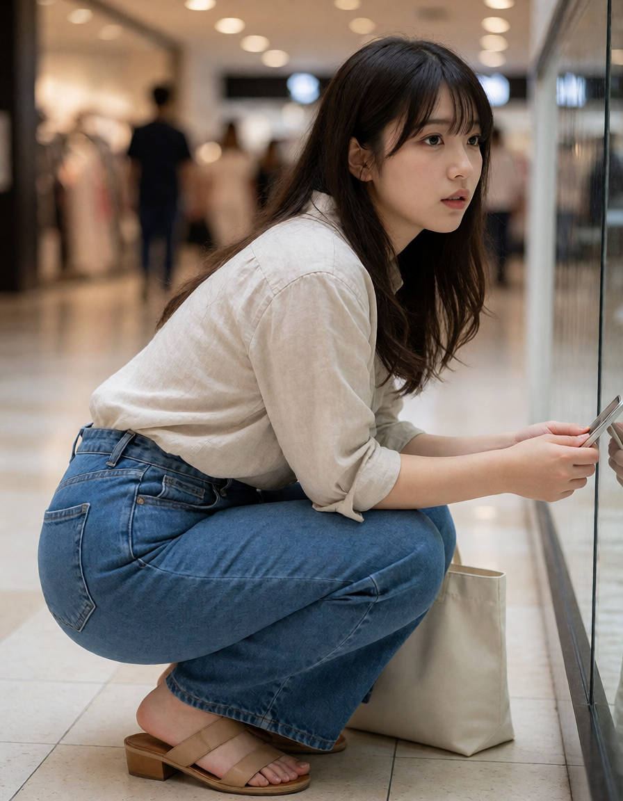自然な感じで街中を歩くデカ尻お姉さんのお尻街撮りAI画像7